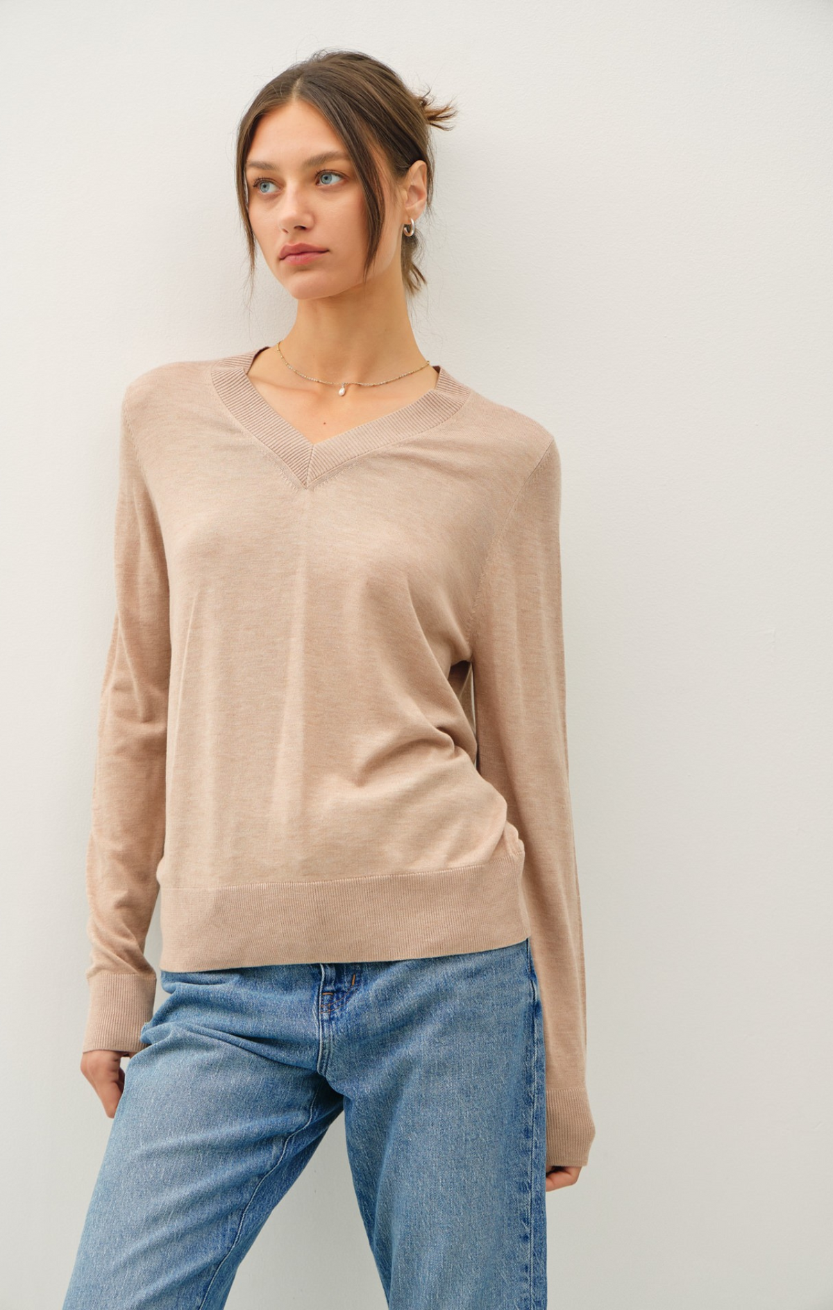 Cozy V-Neck Ribbed Sweater