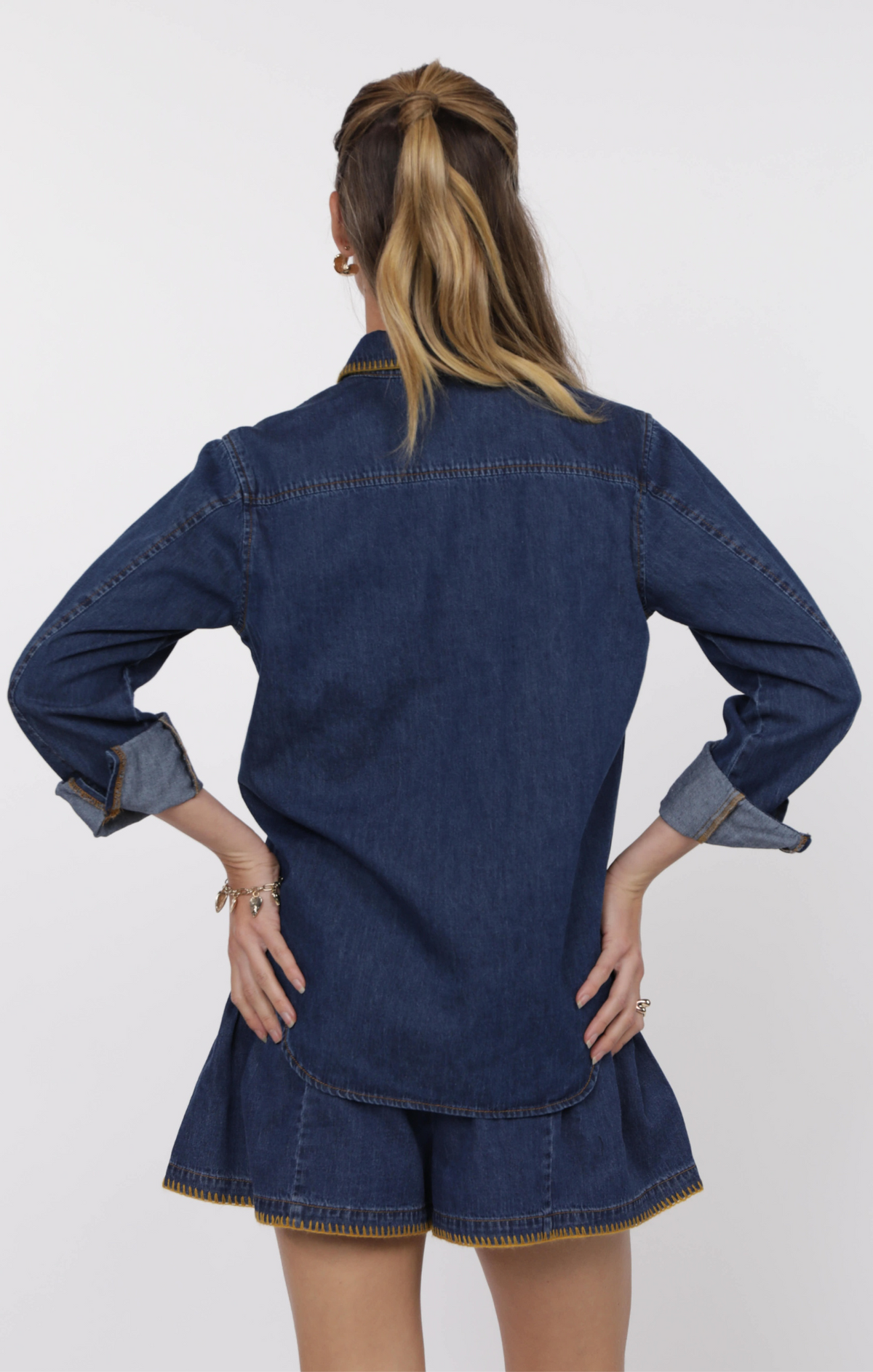 Handcrafted Denim Charm Top
