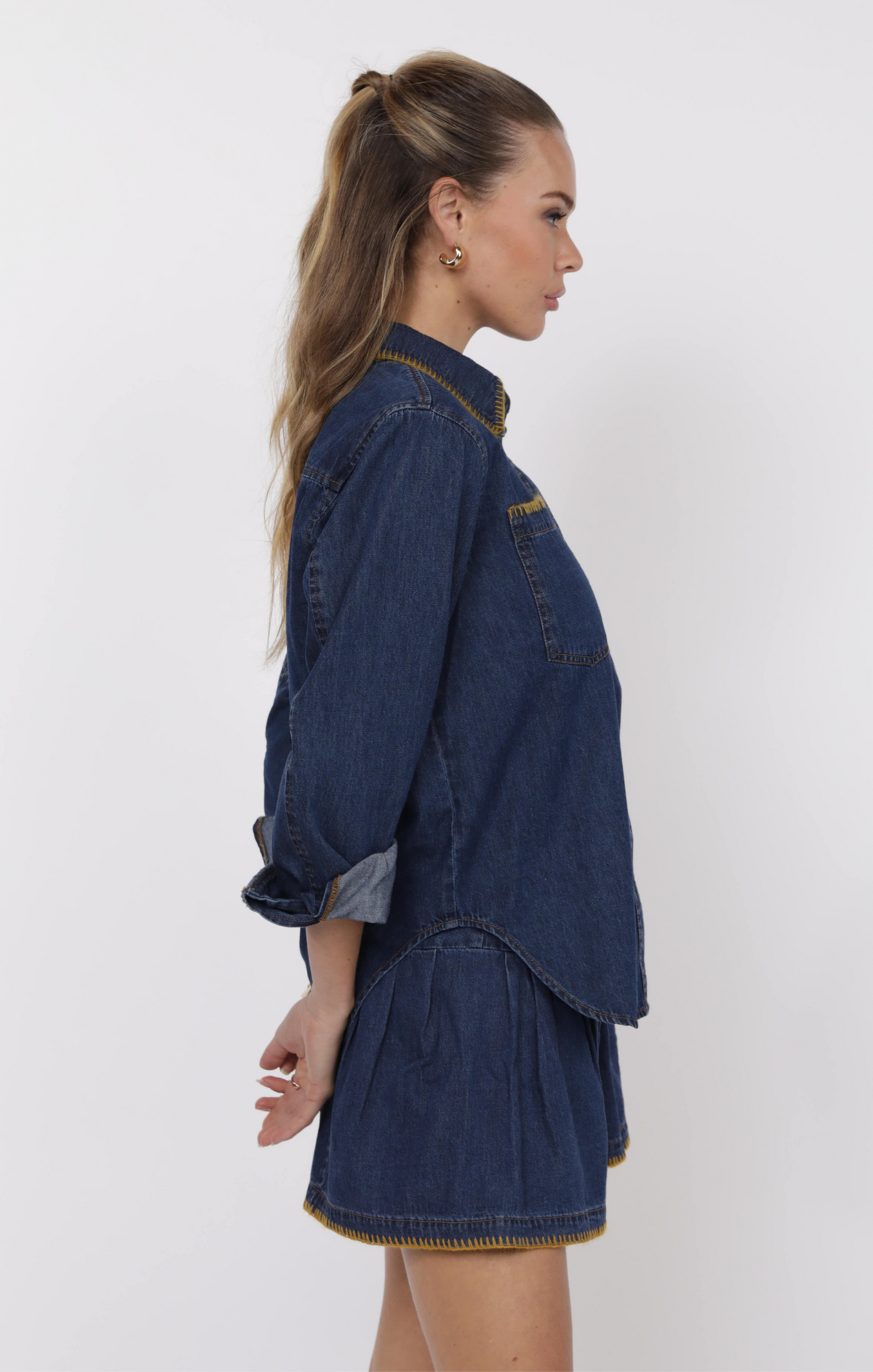 Handcrafted Denim Charm Top