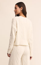 Fluffy Cable Button Cardigan