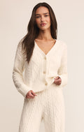 Fluffy Cable Button Cardigan