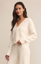 Fluffy Cable Button Cardigan