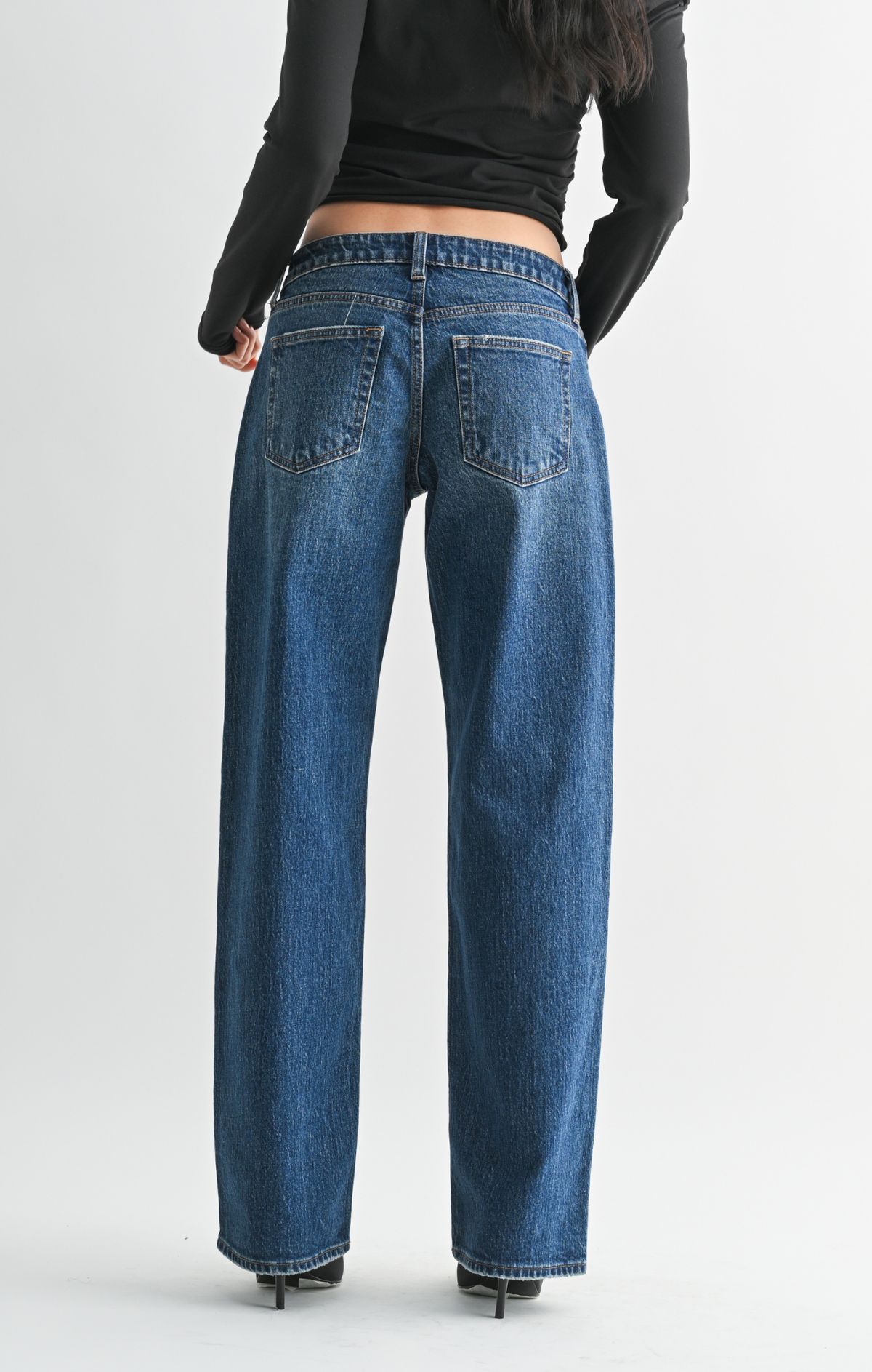 Studded Low Rise Relaxed Jeans