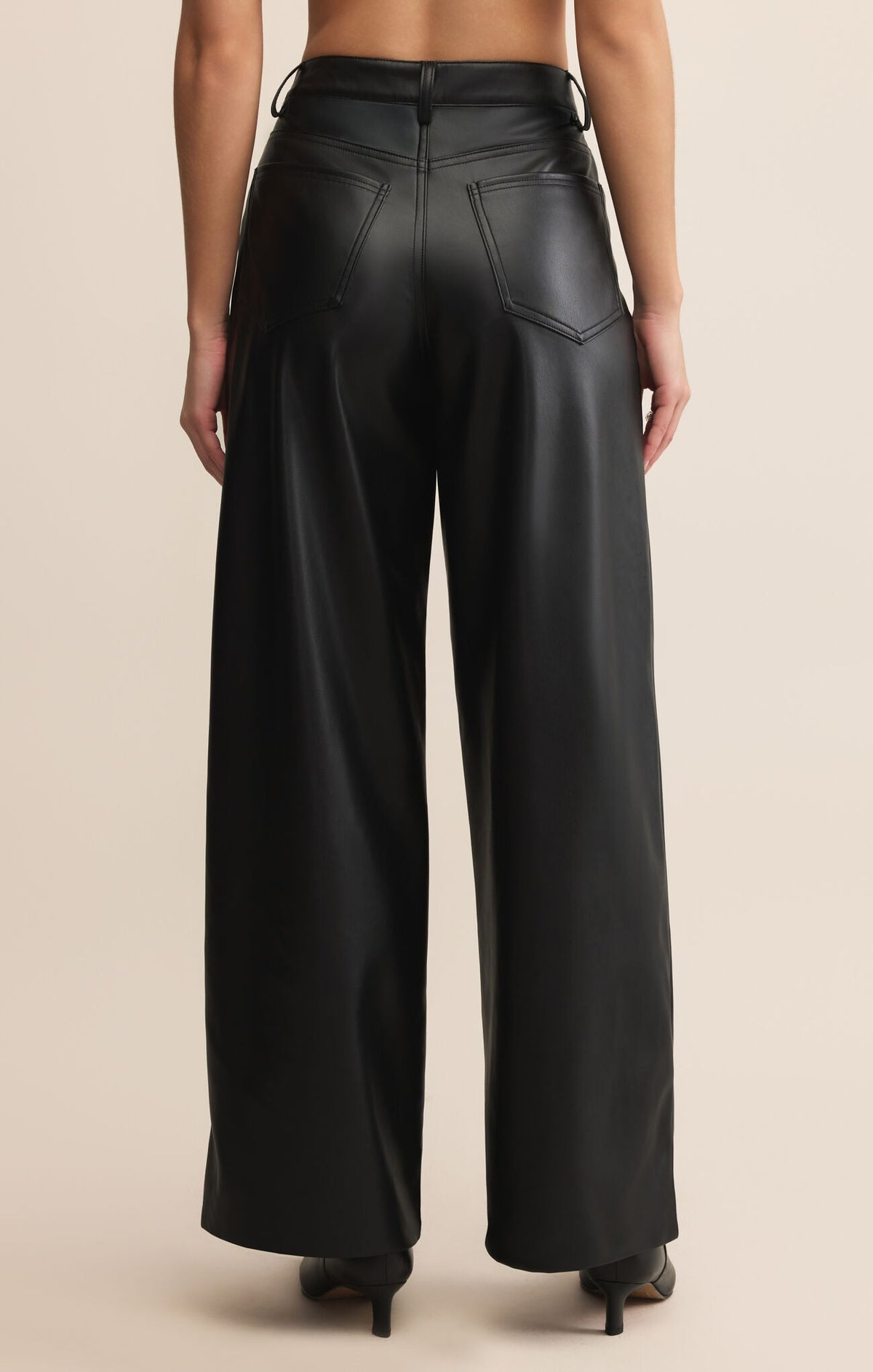 Bold Wide-Leg Leather Pants