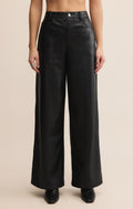 Bold Wide-Leg Leather Pants