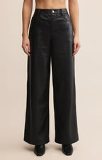 Bold Wide-Leg Leather Pants