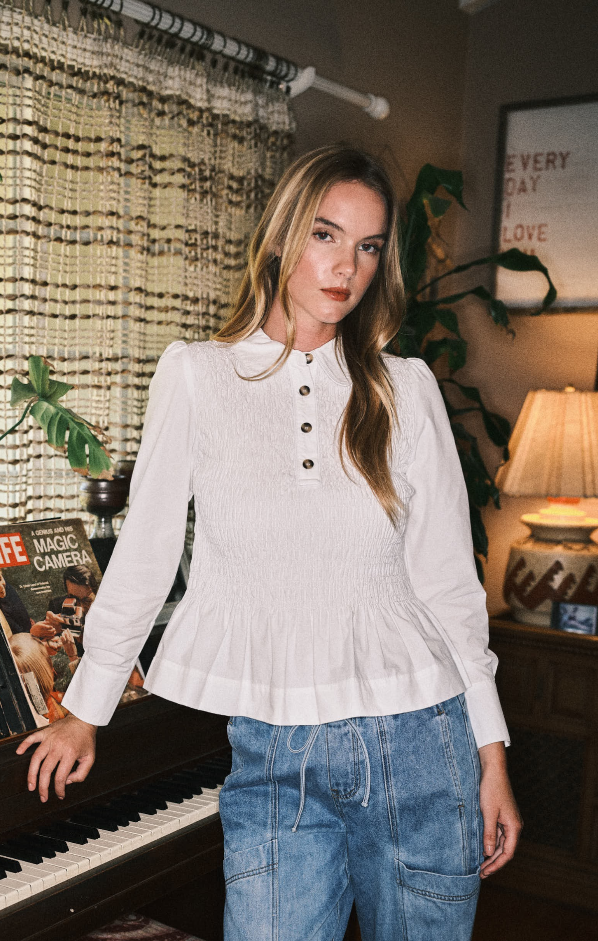 Smocked Quirky Polo Shirt