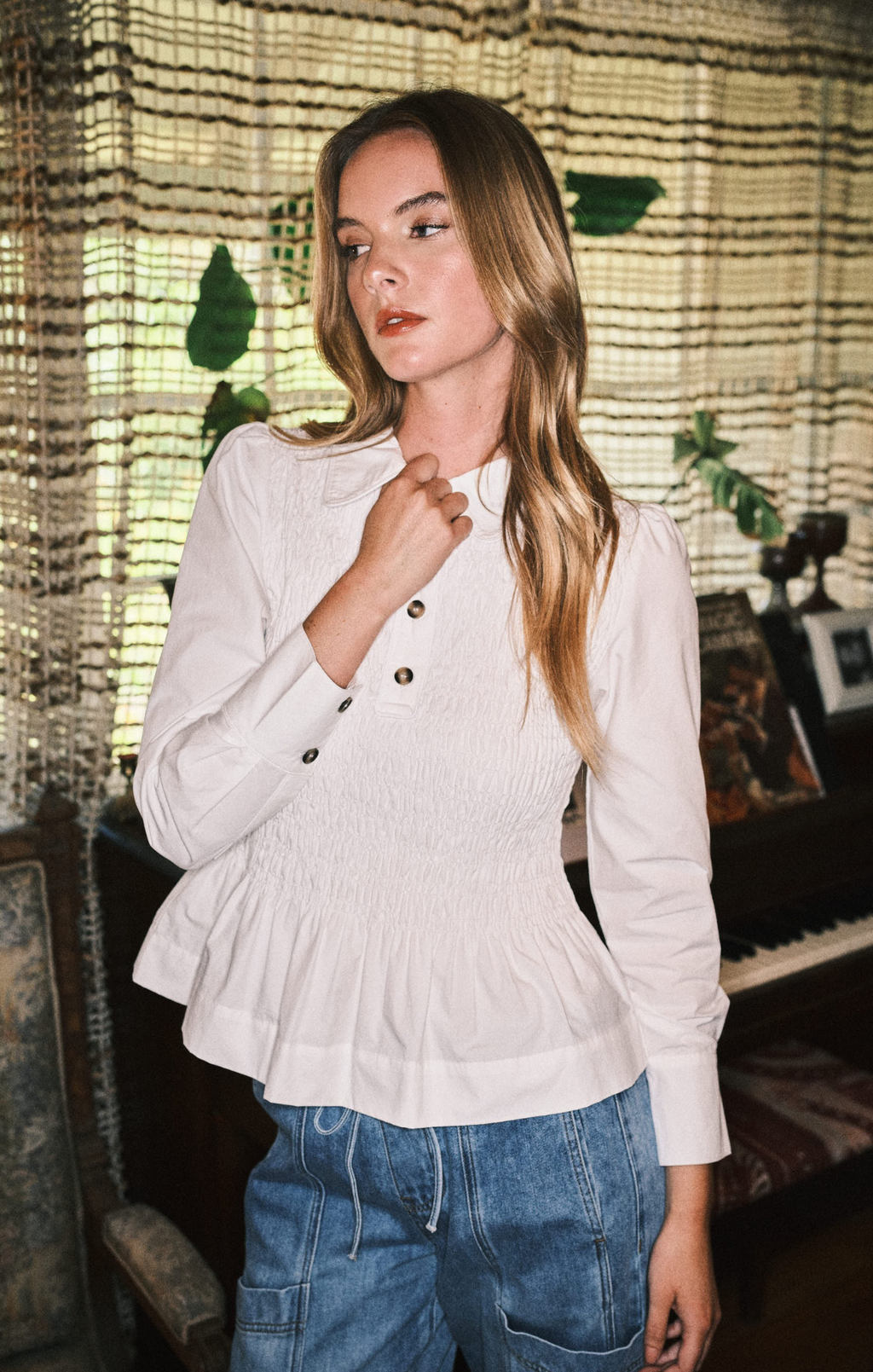 Smocked Quirky Polo Shirt