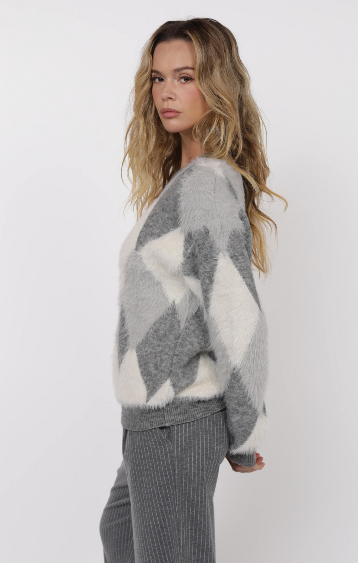 Cozy Argyle Sweater Charm