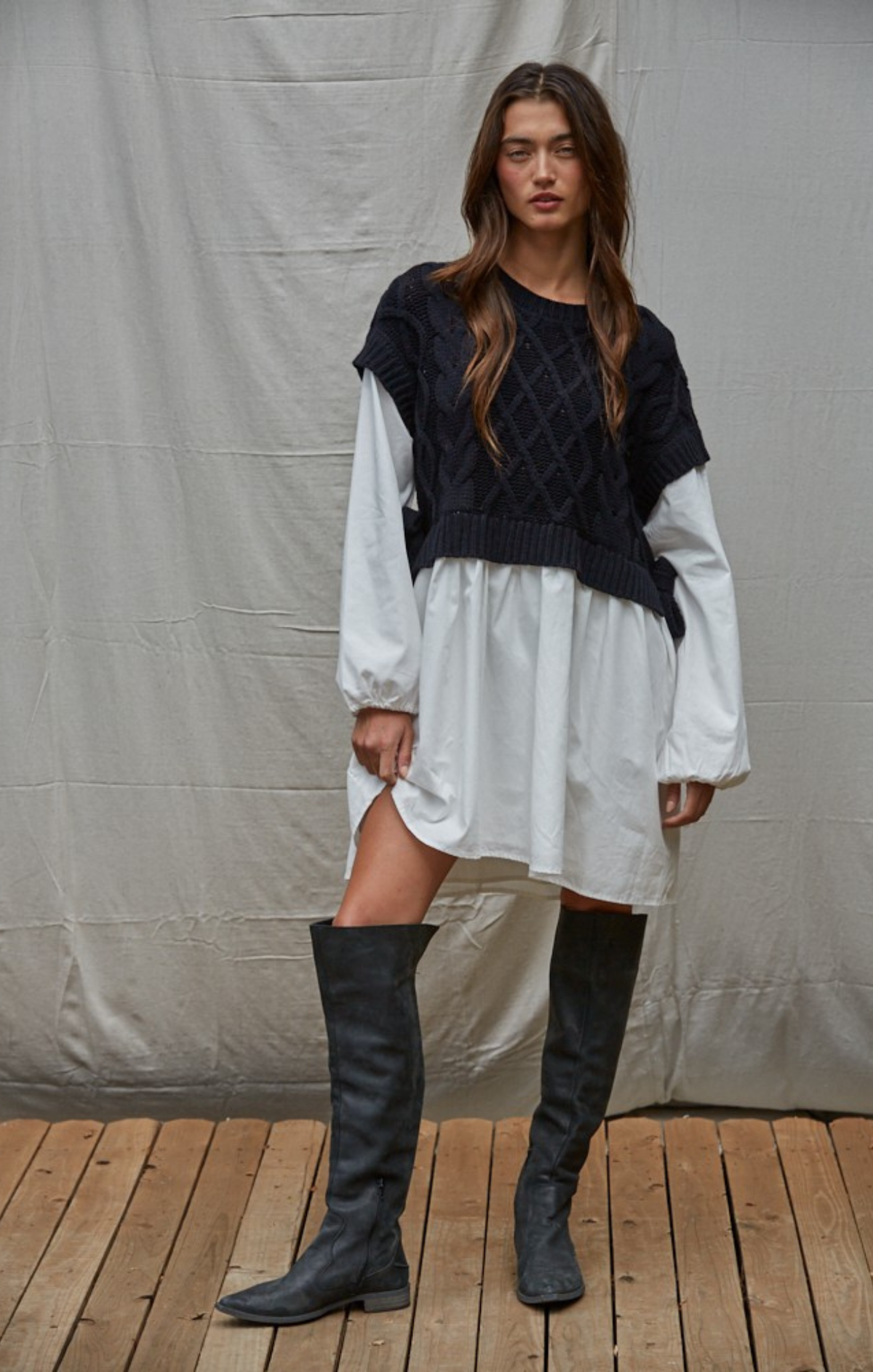 Sweater Dress Combo Dress