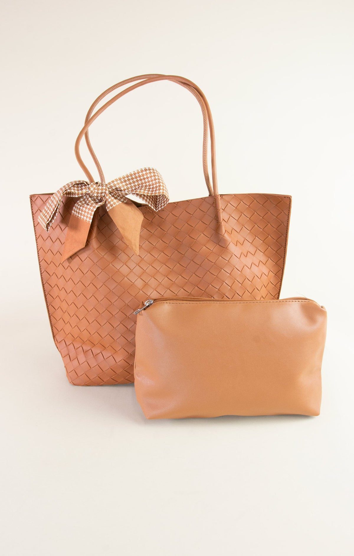 Textured Charm Tote Bag