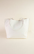 Textured Charm Tote Bag