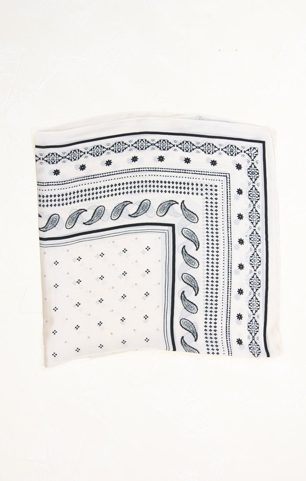 Dark Blue Gold Paisley Print Silk Square Scarf