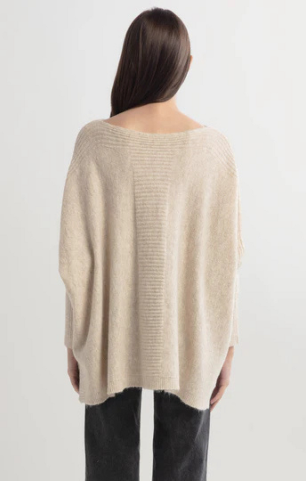 Beige Batwing Sleeve Knit