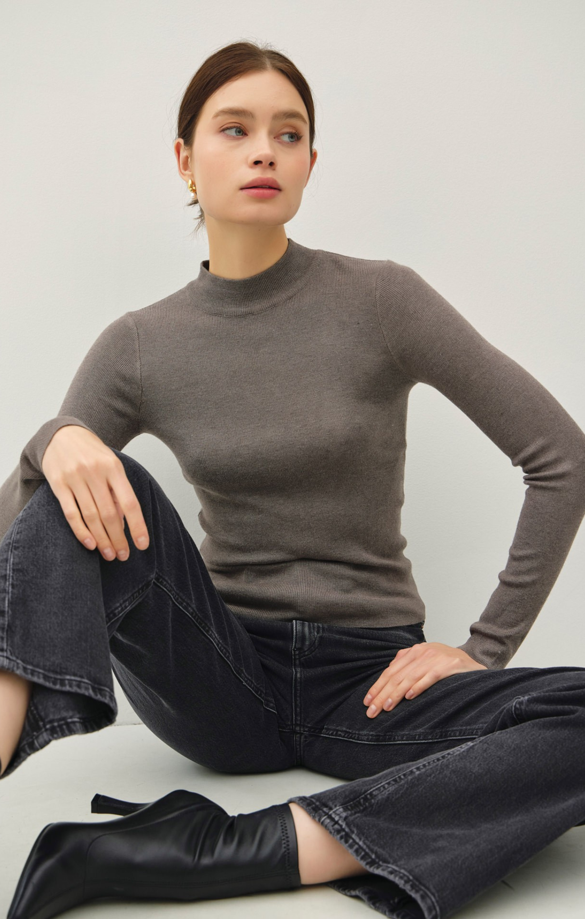 Flirty Cozy Mock Neck Top