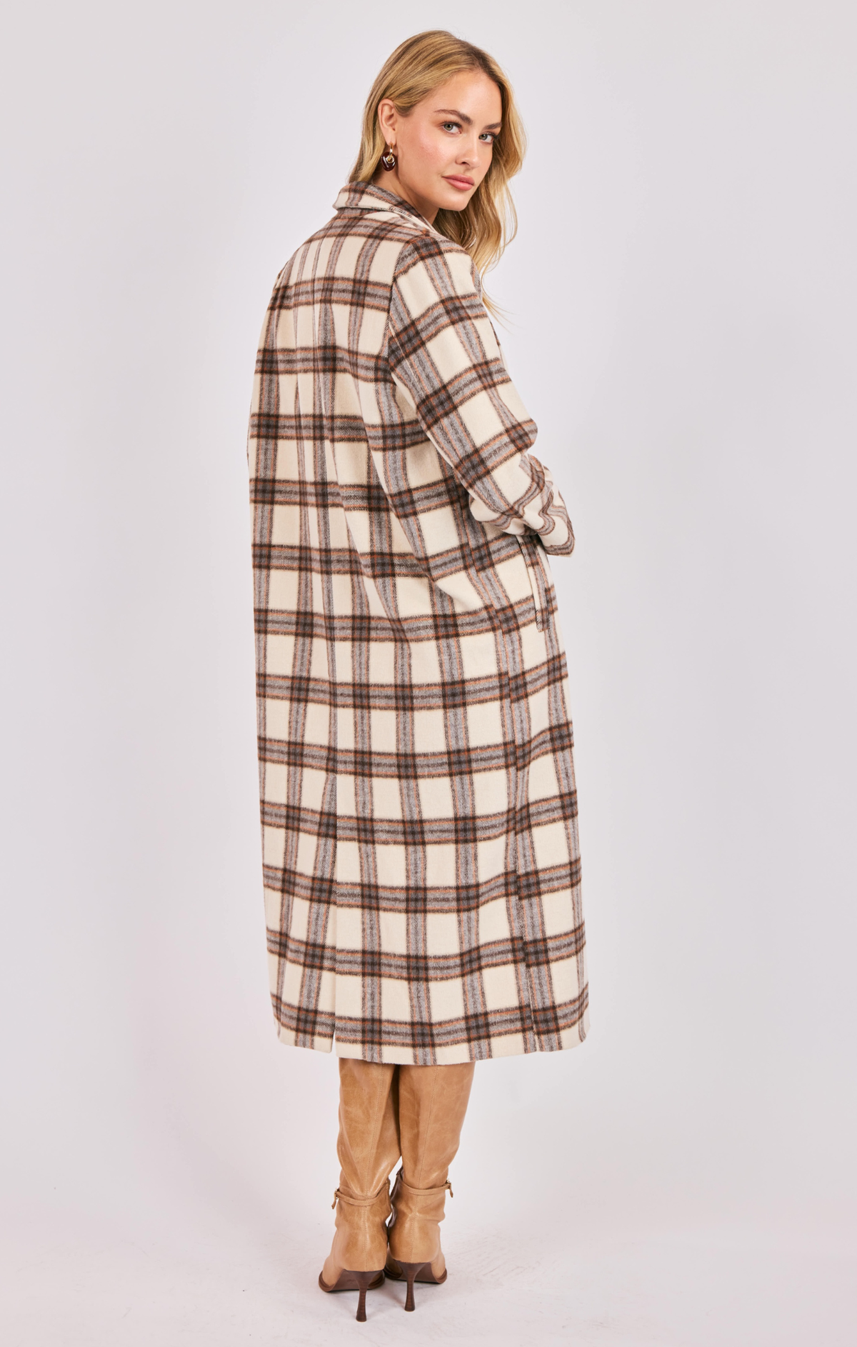 Playful Twist Plaid Coat