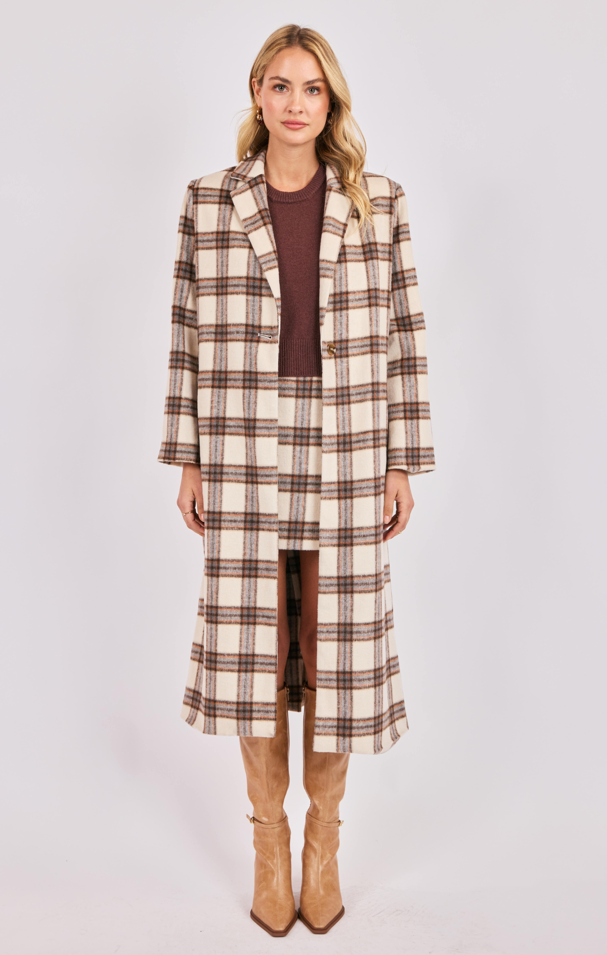 Playful Twist Plaid Coat