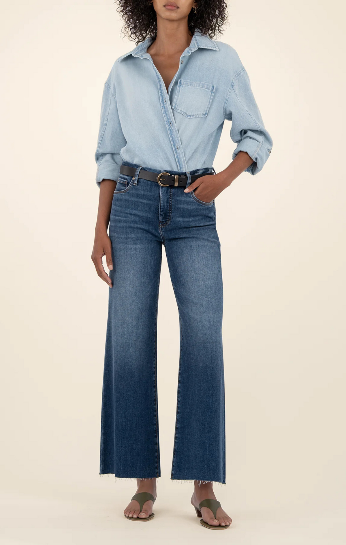 Dark Wash High-rise Wide Jeans