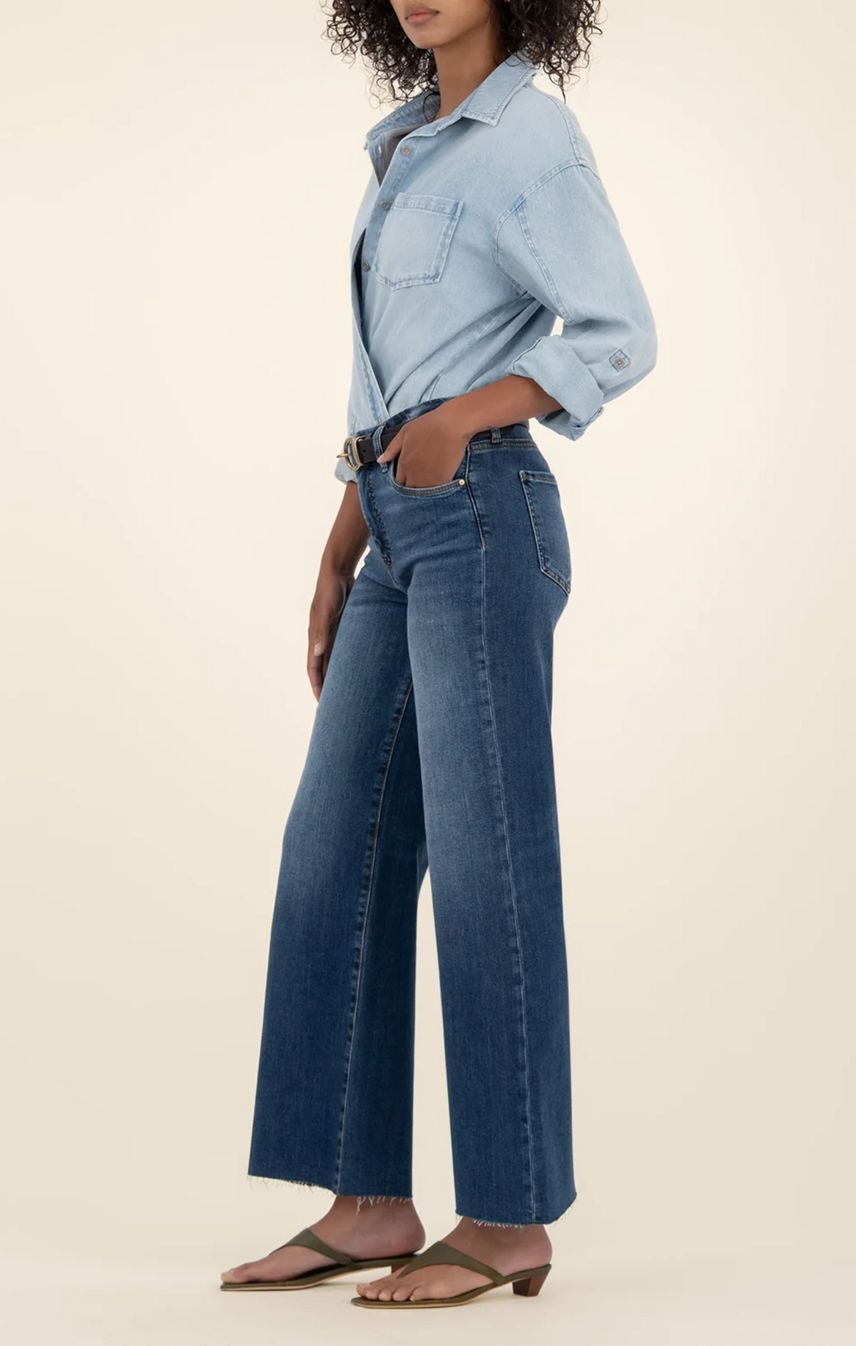 Dark Wash High-rise Wide Jeans
