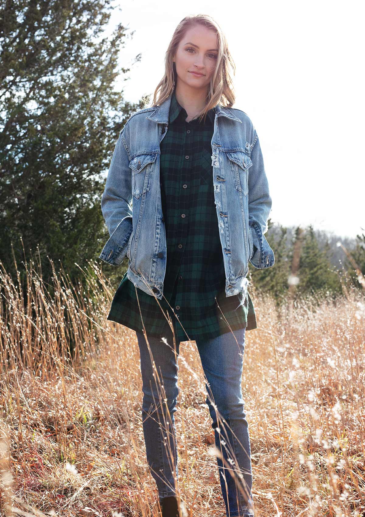 ‌Hole Punch Denim Jacket‌