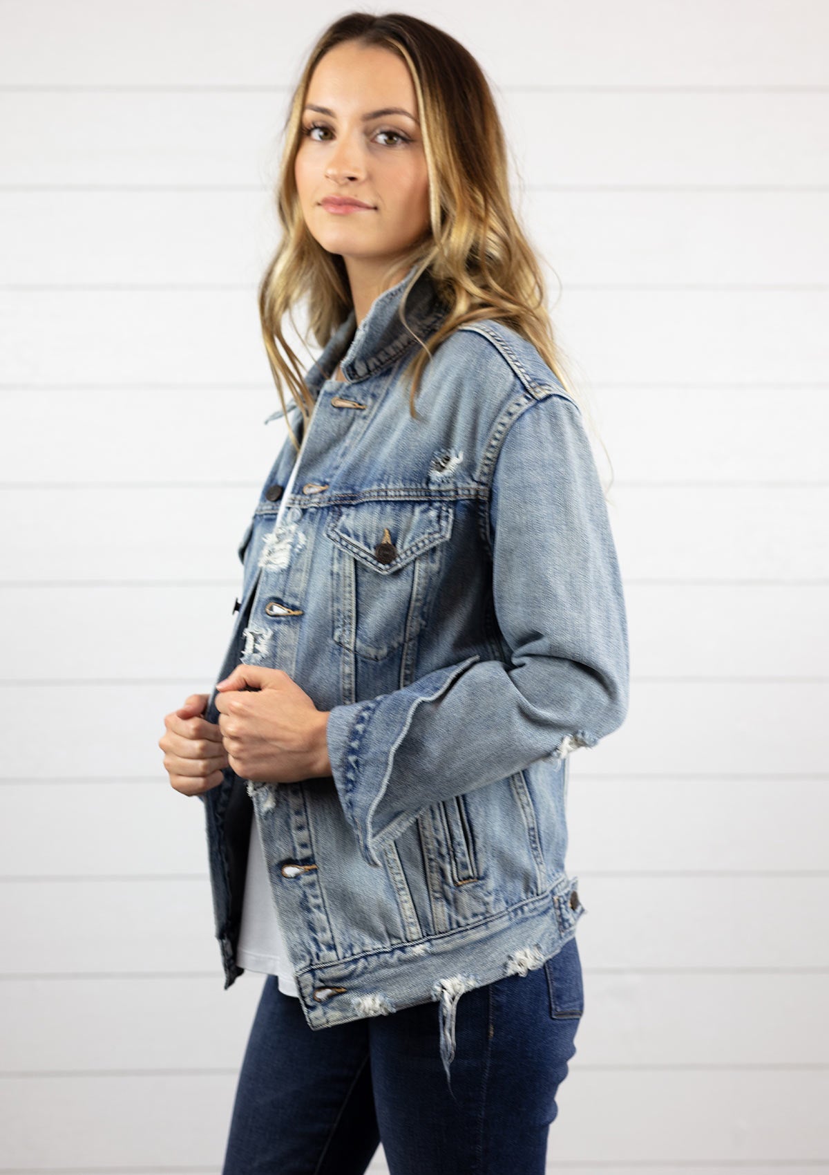 ‌Hole Punch Denim Jacket‌