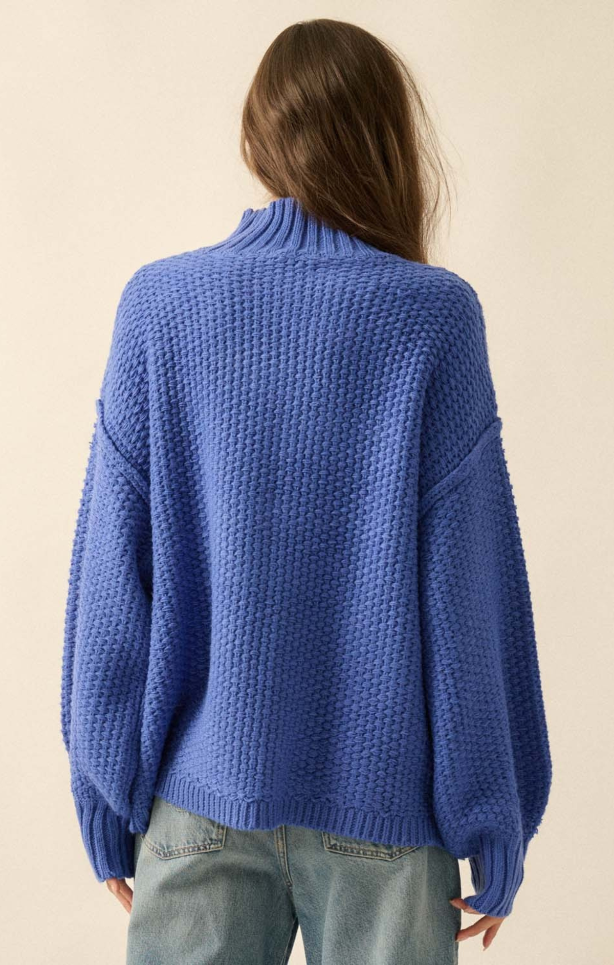 Whimsy Blue Crochet Sweater