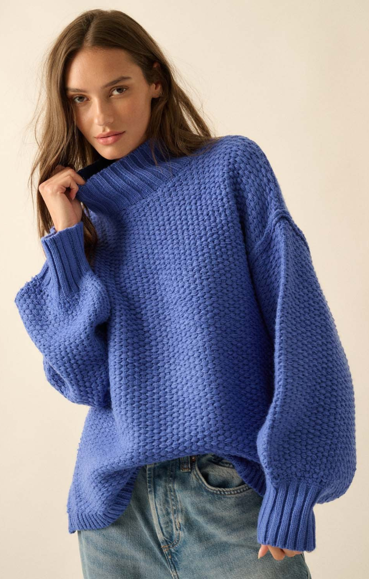 Whimsy Blue Crochet Sweater