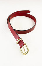 Simple Red Leather Accent Belt
