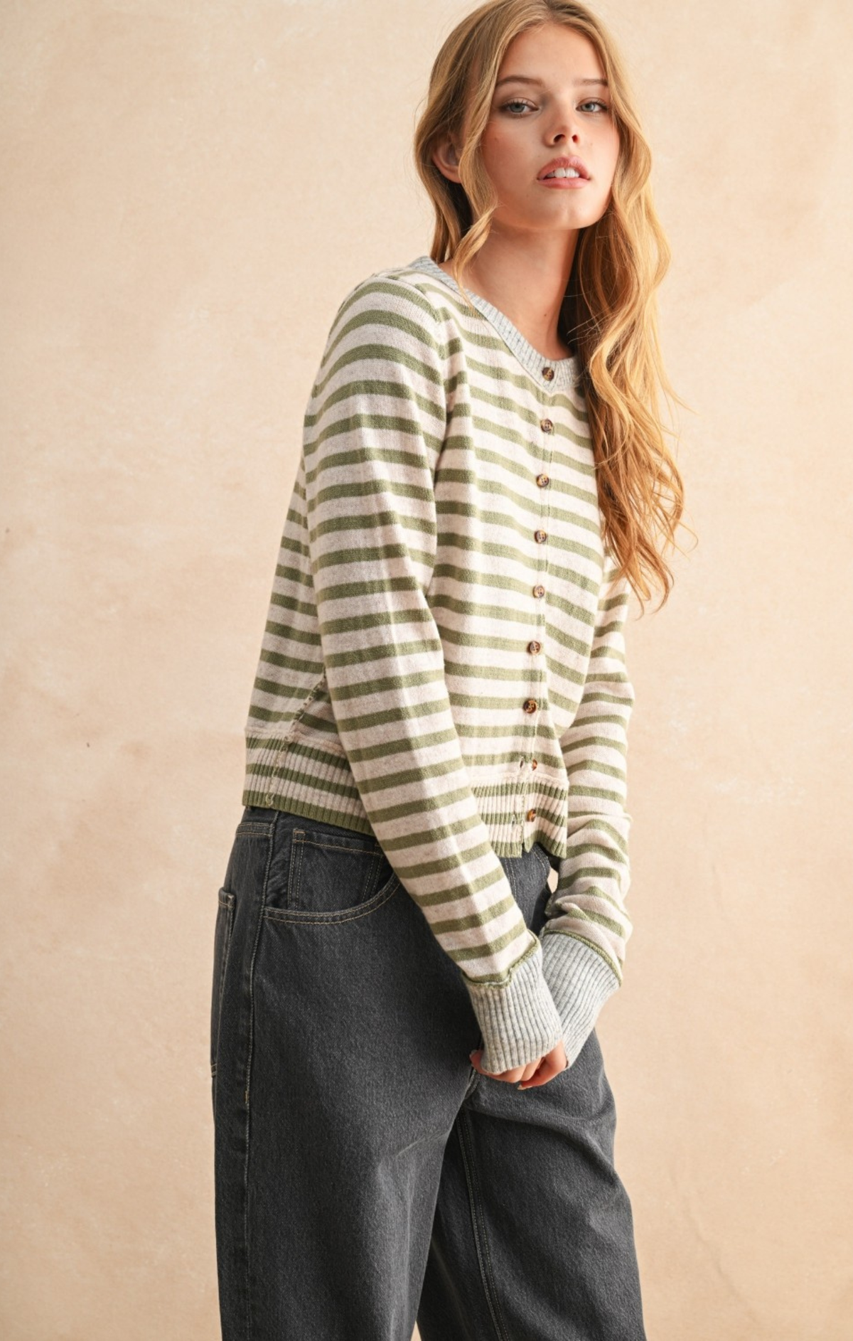 Striped Cardigan - Classic Everyday Charm