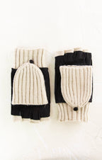 Convertible Knit Suede Mittens‌